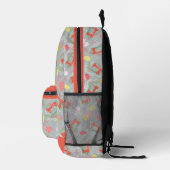 Liebe Nähen Grau Bedruckter Rucksack (Rechts)