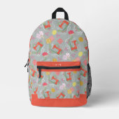 Liebe Nähen Grau Bedruckter Rucksack (Vorderseite)