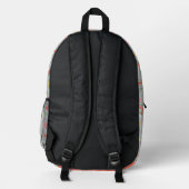 Liebe Nähen Grau Bedruckter Rucksack (Rückseite)