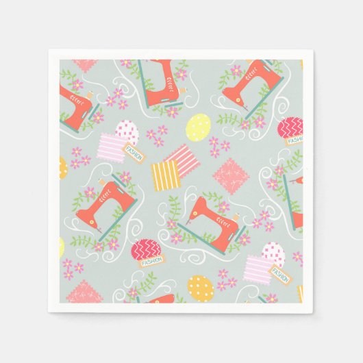 Liebe Nähen Grau Serviette (Vorderseite)