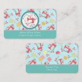 Liebe Nähen Niedlich Blue Business Card Visitenkarte (Vorne/Hinten)