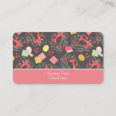 Liebe Nähen Niedlicher brauner Visitenkarte (Rückseite)