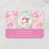 Liebe Nähen Niedlicher Foto Rosa Visitenkarte (Vorderseite)