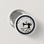 Liebe Nähen Schwarz-weiß Button (Vorne & Hinten)