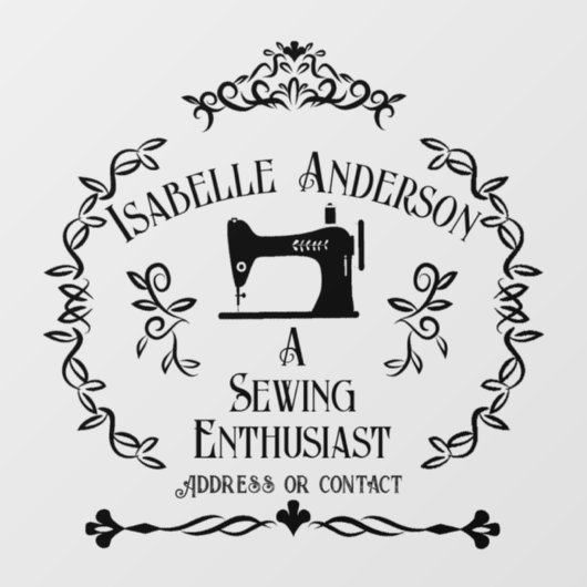 Liebe Nähen Vintag Fensteraufkleber (Blatt)