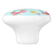 Liebe Nähmaschine blau Keramikknauf (Seitenansicht)