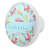 Liebe Nähmaschine blau Keramikknauf (Rechts)