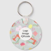 Liebe Nähmaschine. Blau Schlüsselanhänger (Rückseite)