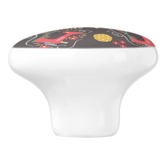 Liebe Nähmaschine braun Keramikknauf (Seitenansicht)