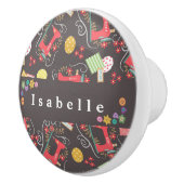 Liebe Nähmaschine braun Keramikknauf (Rechts)