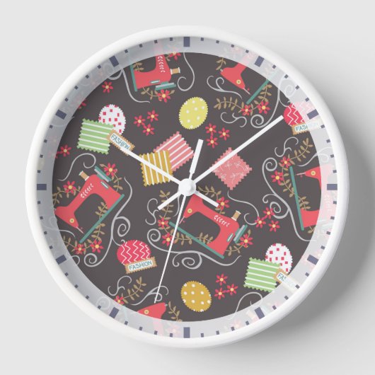 Liebe Nähmaschine braun Uhr (Vorderseite)