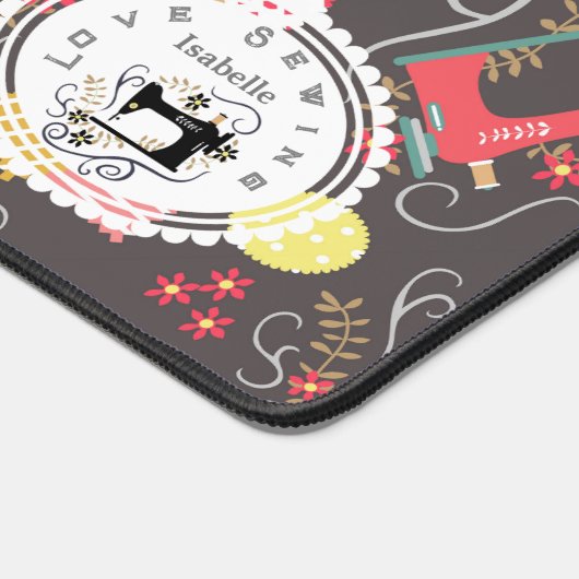 Liebe Nähmaschine Braune Schreibtischmatte (Ecke)