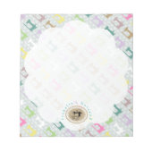 Liebe Nähmaschine Grau Notizblock (Vorderseite)