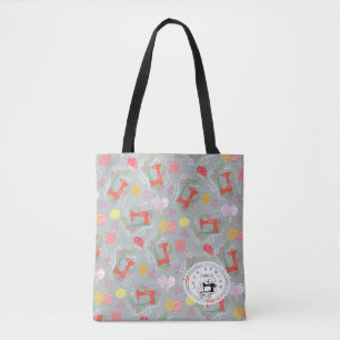 Liebe Nähmaschine Grau Tasche