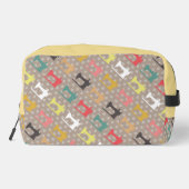 Liebe Nähmaschine Monogramm braun Waschbeutel (Rückseite)