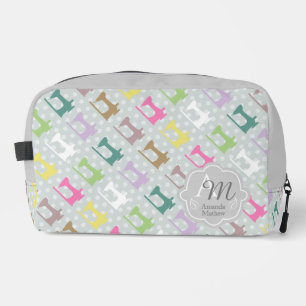 Liebe Nähmaschine Monogramm Grau Waschbeutel