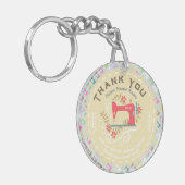 Liebe Nähmaschine Pastellgelb Schlüsselanhänger (Vorderseite links)