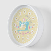 Liebe Nähmaschine Pastellgelb Uhr (Winkel)