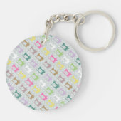 Liebe Nähmaschine Peach White Black Schlüsselanhänger (Rückseite)