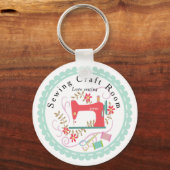 Liebe Nähmaschine. Personalisiert. Blau. Schlüsselanhänger (Vorderseite)