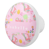 Liebe Nähmaschine rosa Keramikknauf (Rechts)