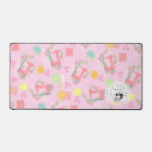 Liebe Nähmaschine Rosa Schreibtischmatte (Vorderseite)