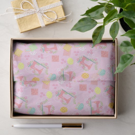 Liebe Nähmaschine rosa Seidenpapier (Geschenk)