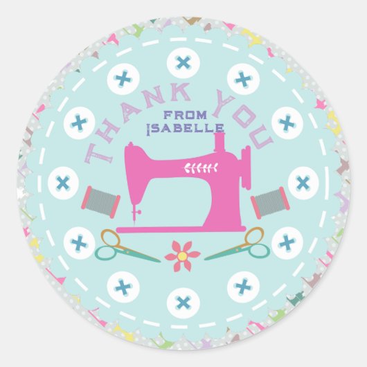 Liebe Nähmaschine Runder Aufkleber (Vorderseite)