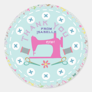 Liebe Nähmaschine Runder Aufkleber