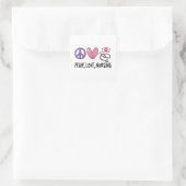 Liebe nähren quadratischer aufkleber (Tasche)