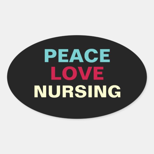 Liebe nährend Oval Aufkleber (Vorderseite)