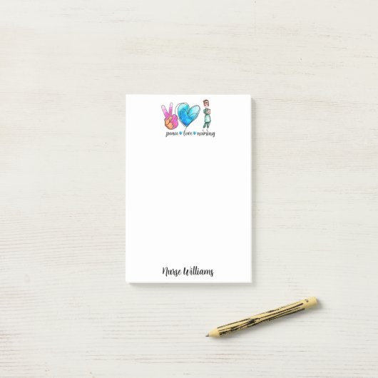 Liebe nährt Individuelle Name Post-it Klebezettel (Auf Schreibtisch)