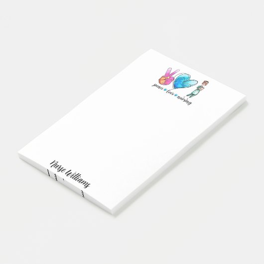 Liebe nährt Individuelle Name Post-it Klebezettel (angewinkelt)