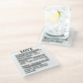 Liebe - Nährwertangaben.w Glasuntersetzer (Schrägansicht)