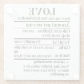 Liebe - Nährwertangaben.w Glasuntersetzer (Rückseite)