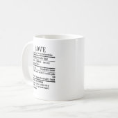 Liebe - Nährwertangaben.w Kaffeetasse (Vorderseite Links)