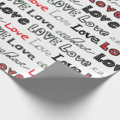 Liebe Nahtloses Muster. Liebe handschriftlich Geschenkpapier (Ecke)