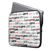 Liebe Nahtloses Muster. Liebe handschriftlich Laptopschutzhülle (Vorderseite Links)