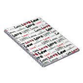 Liebe Nahtloses Muster. Liebe handschriftlich Notizblock (Rechte Seite)