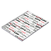 Liebe Nahtloses Muster. Liebe handschriftlich Notizblock (Linke Seite)
