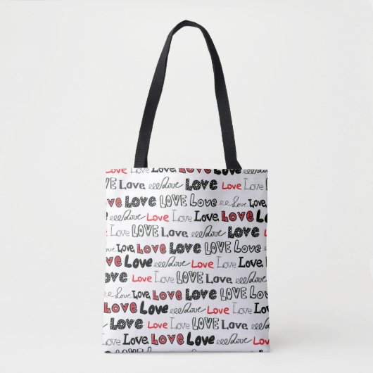 Liebe Nahtloses Muster. Liebe handschriftlich Tasche (Vorderseite)