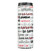 Liebe Nahtloses Muster. Liebe handschriftlich Thermosbecher (Rückseite)
