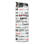 Liebe Nahtloses Muster. Liebe handschriftlich Thermosbecher (Nach rechts gedreht)