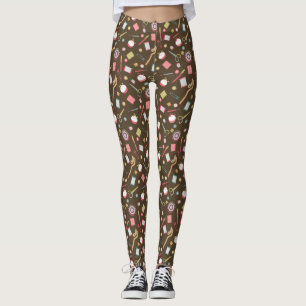 Liebe Nähzubehör braun Leggings