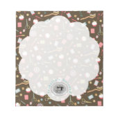 Liebe Nähzubehör Grau Notizblock (Vorderseite)