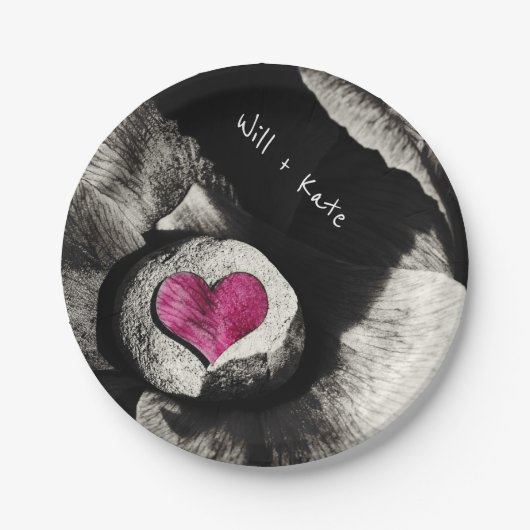 Liebe Namen & Herz von Stone (Zusammen + Forever) Pappteller (Vorderseite)