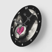 Liebe Namen & Herz von Stone (Zusammen + Forever) Runde Wanduhr (Winkel)