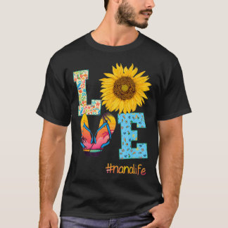 LIEBE Nana Life Flip Flops Hippie Sonnenblumen Som T-Shirt