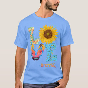 LIEBE Nana Life Flip Flops Sonnenblume Sommer Mutt T-Shirt