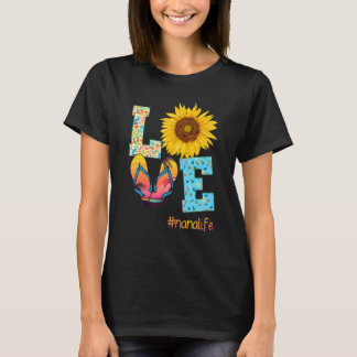 Liebe Nana Life Flip Flops Sonnenblumen Sommermutt T-Shirt
